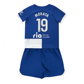 Atletico Madrid Alvaro Morata #19 Dětské Venkovní dres komplet 2023-24 Krátký Rukáv (+ trenýrky)